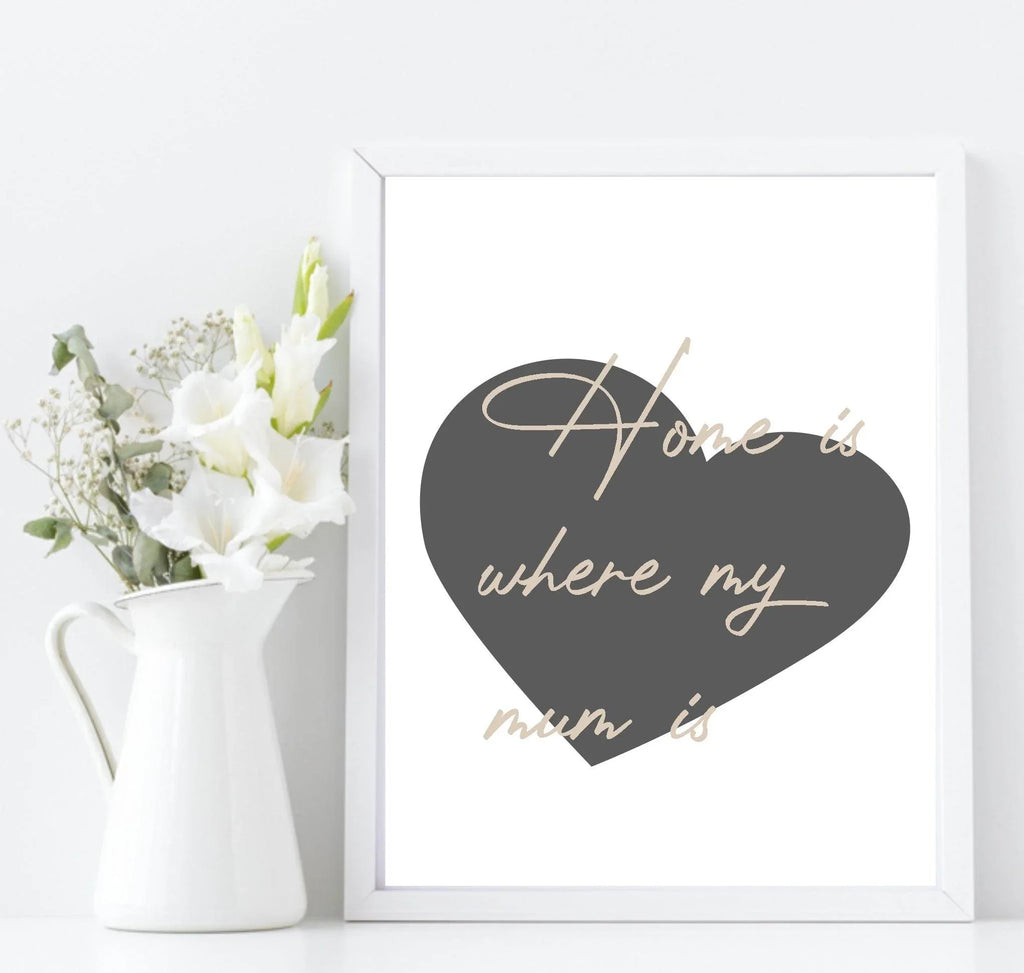 Home Is Where My Mum Is Print | Family & Love Wall Art | Customisable - Larosier Prints
