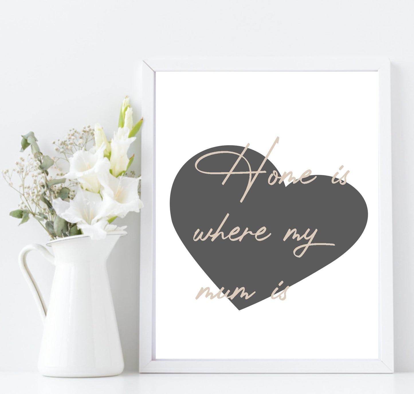 Home Is Where My Mum Is Print | Family & Love Wall Art | Customisable