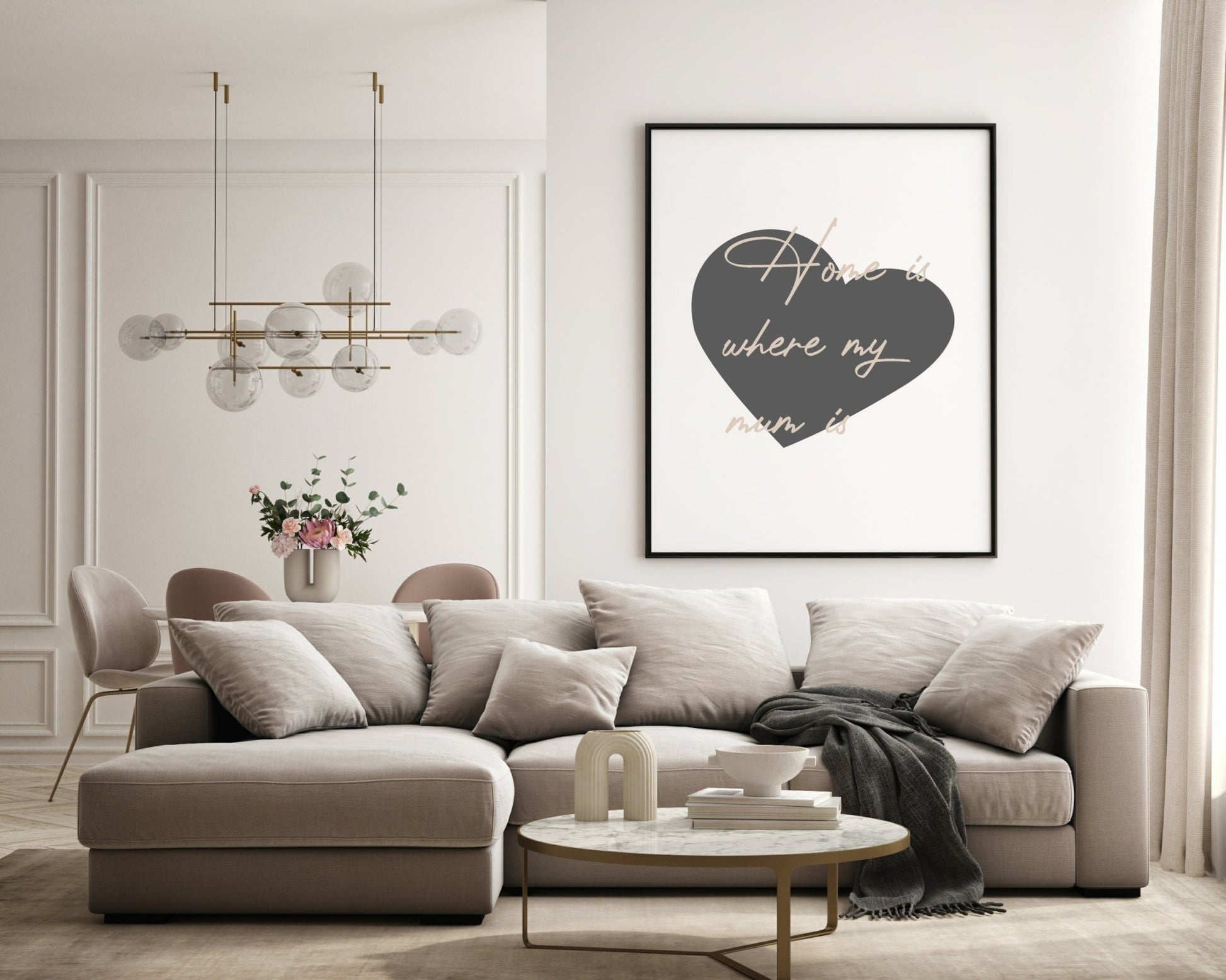 Home Is Where My Mum Is Print | Family & Love Wall Art | Customisable