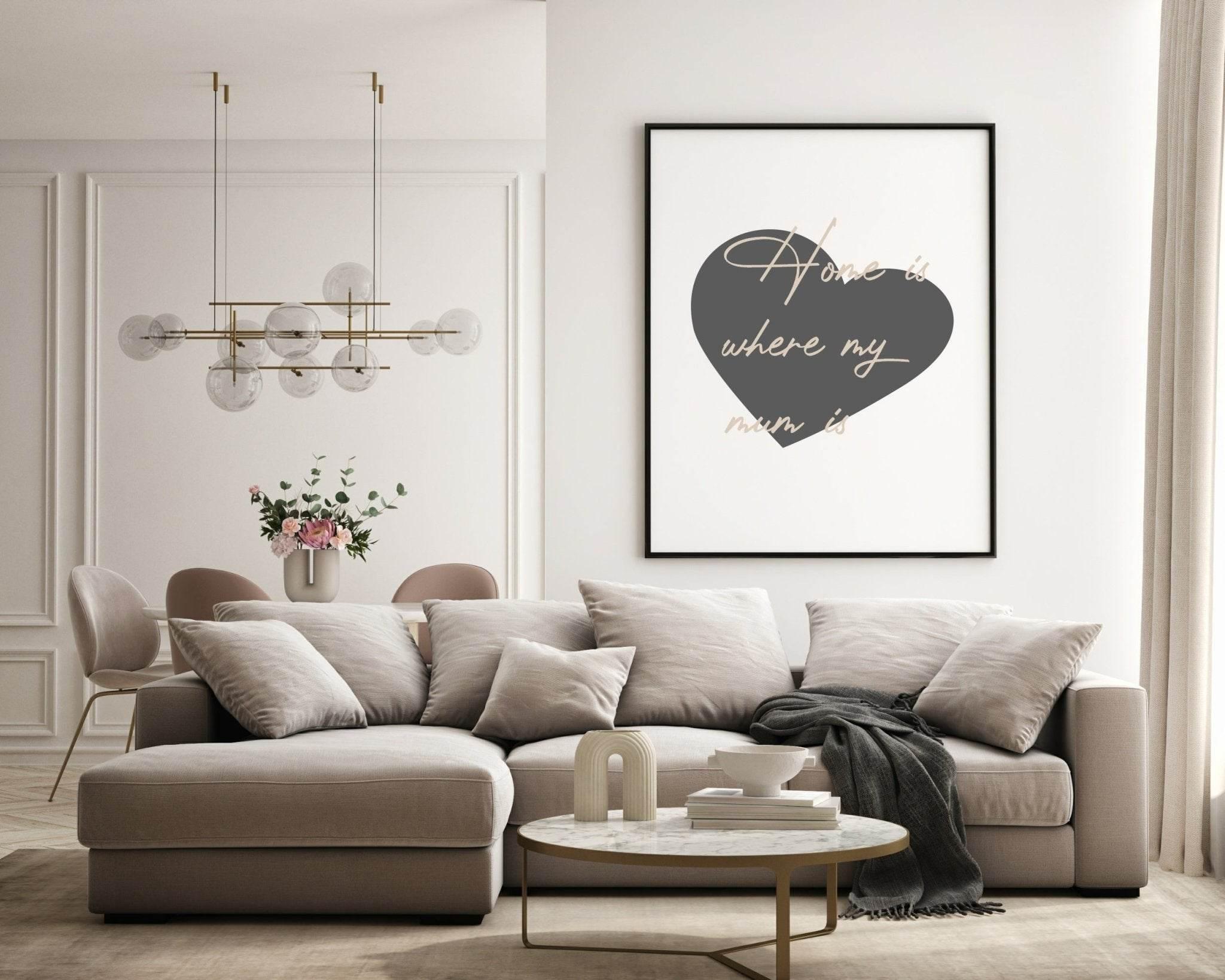 Home Is Where My Mum Is Print | Family & Love Wall Art | Customisable - Larosier Prints
