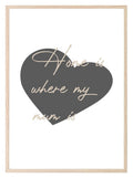 Home Is Where My Mum Is Print | Family & Love Wall Art | Customisable - Larosier Prints