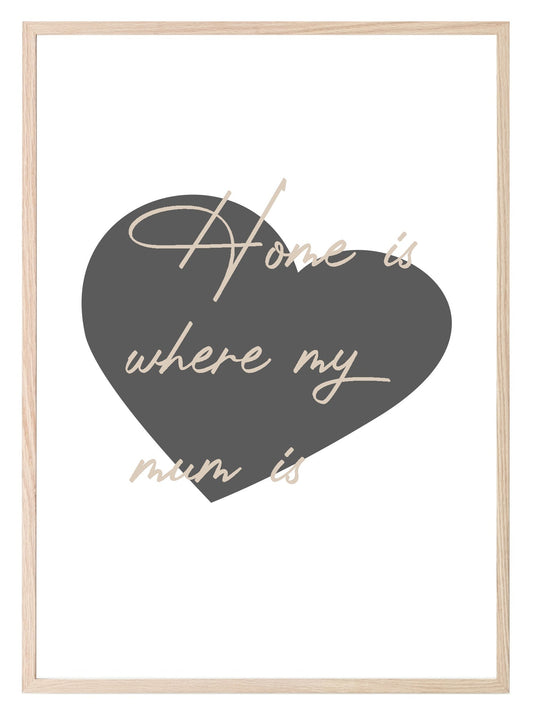 Home Is Where My Mum Is Print | Family & Love Wall Art | Customisable