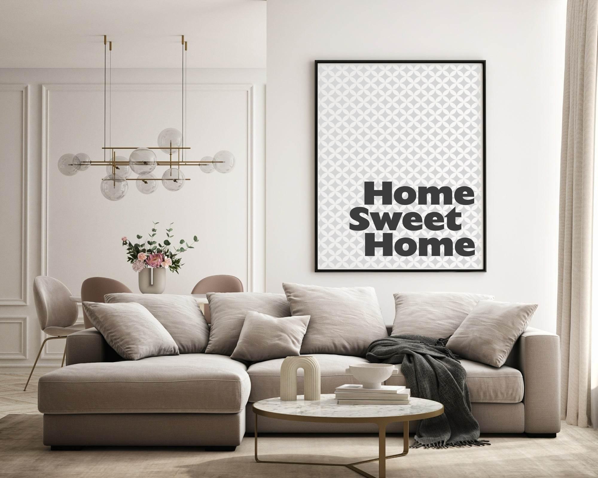 Home Sweet Home Print | Monochrome House Wall Art - Larosier Prints