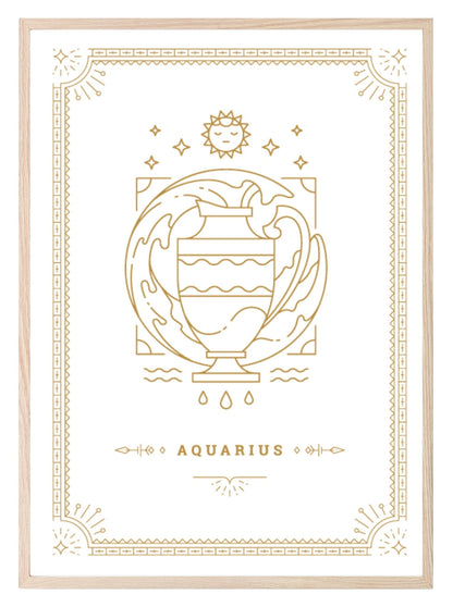 Horoscope Zodiac Prints | Star Signs | Astrology Wall Art Aquarius