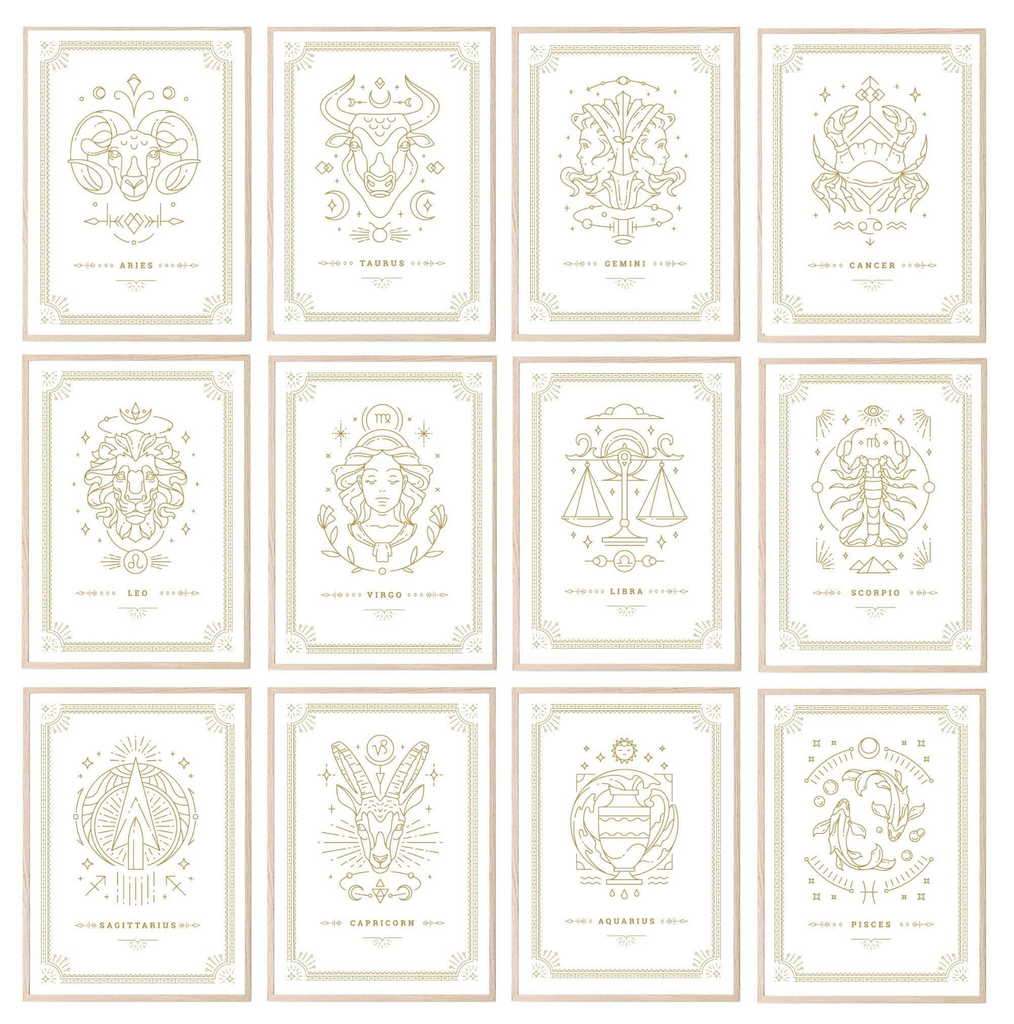 Horoscope Zodiac Prints | Star Signs | Astrology Wall Art - Larosier Prints