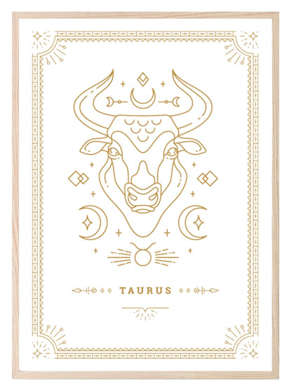 Horoscope Zodiac Prints | Star Signs | Astrology Wall Art Taurus