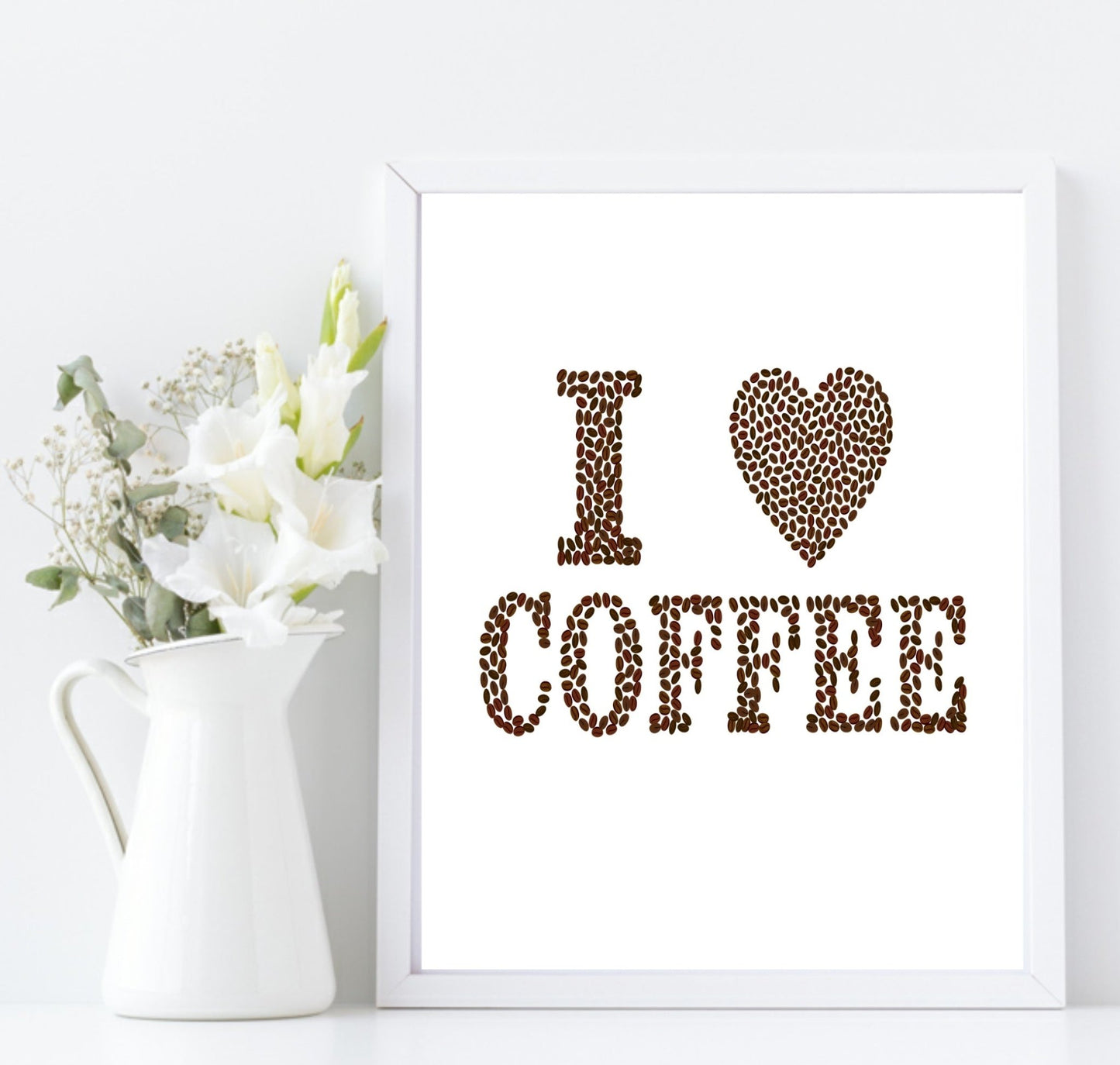 I Love Coffee Print | Kitchen Food & Drink Wall Art