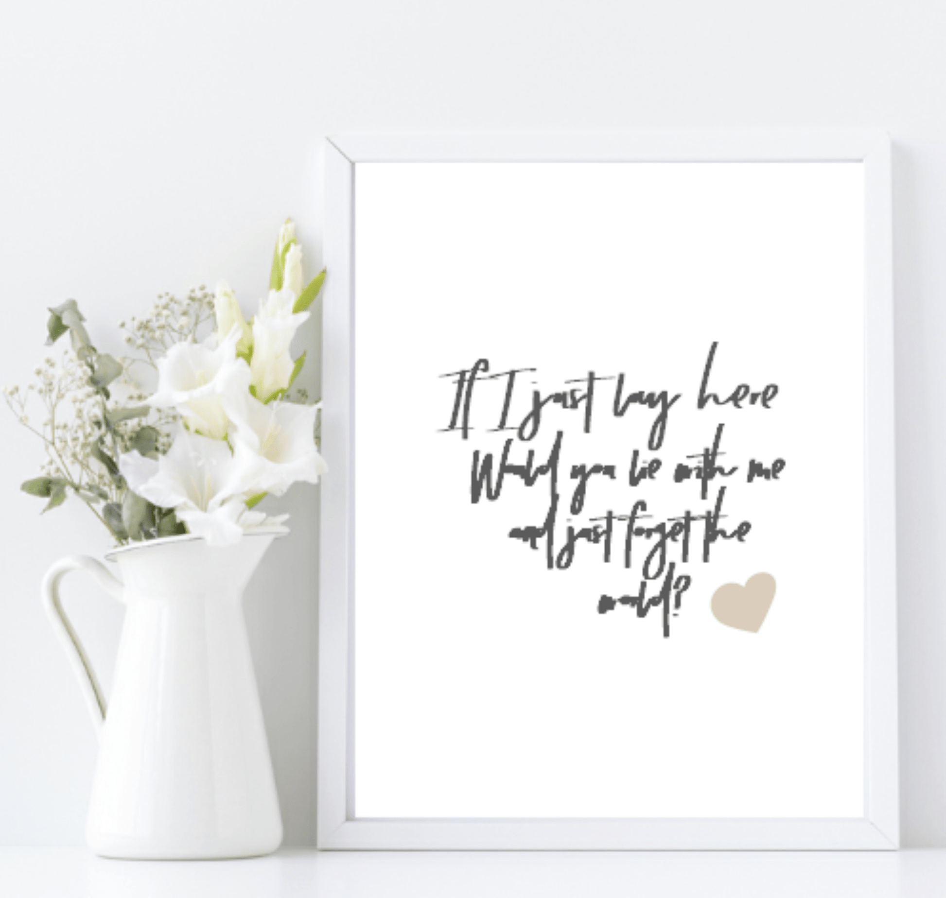 If I Just Lay Here Print | Bedroom Music & Romantic Wall Art | Customisable