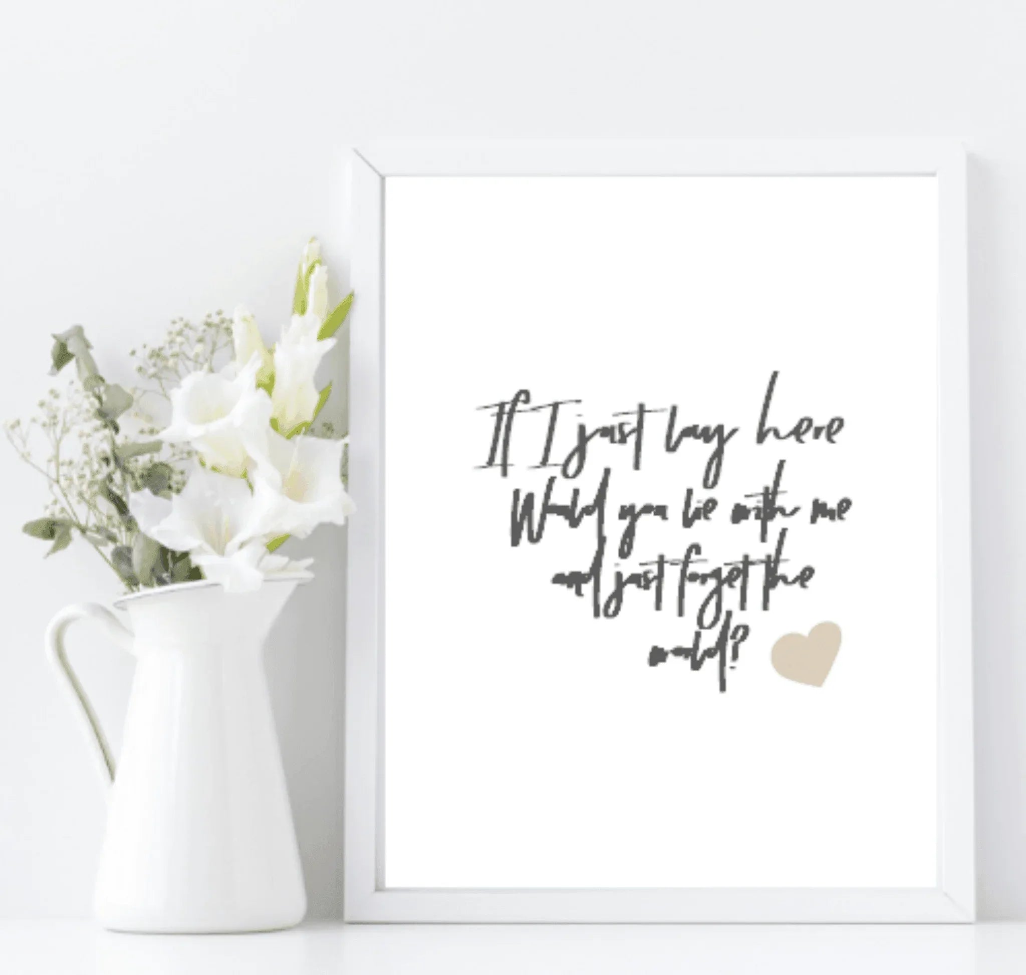 If I Just Lay Here Print | Bedroom Music & Romantic Wall Art | Customisable - Larosier Prints