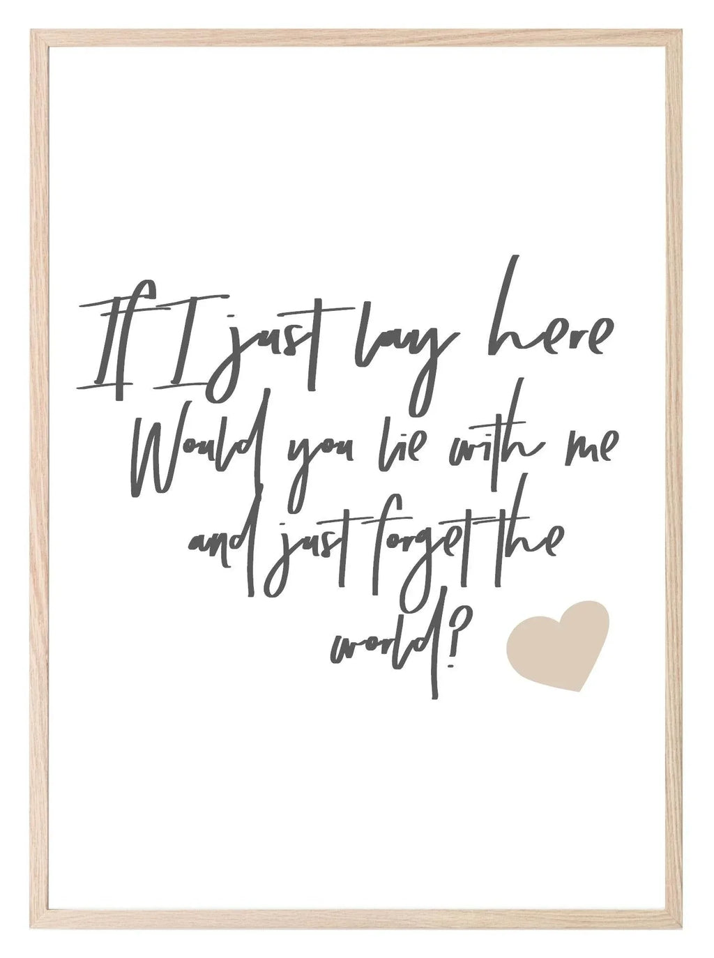 If I Just Lay Here Print | Bedroom Music & Romantic Wall Art | Customisable - Larosier Prints