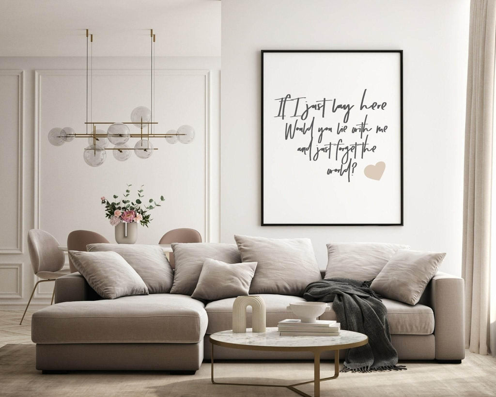 If I Just Lay Here Print | Bedroom Music & Romantic Wall Art | Customisable - Larosier Prints
