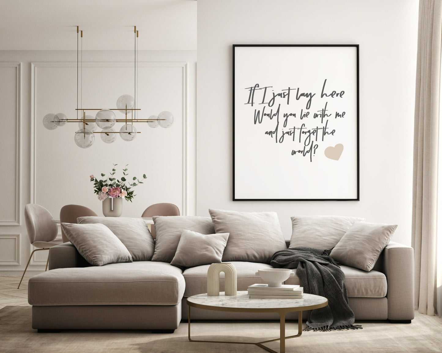 If I Just Lay Here Print | Bedroom Music & Romantic Wall Art | Customisable