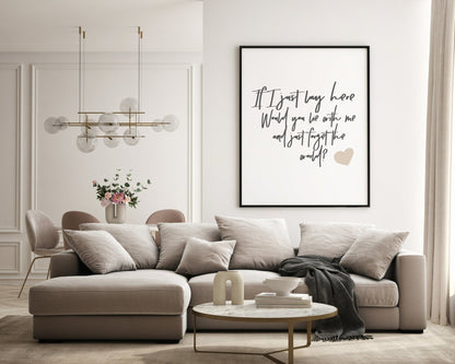 If I Just Lay Here Print | Bedroom Music & Romantic Wall Art | Customisable