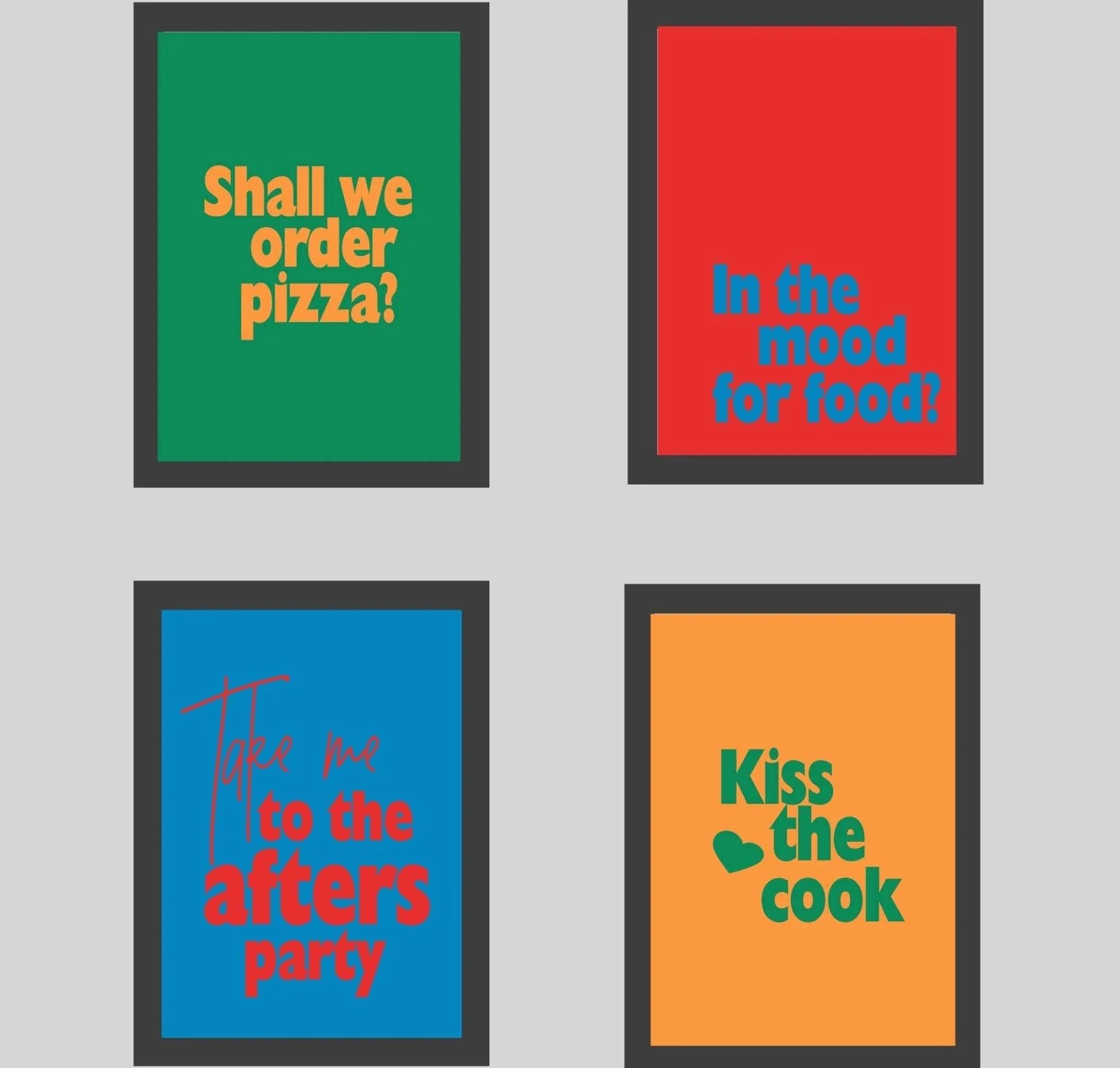 In The Mood For Food Print | Bright Kitchen Wall Art | Customisable - Larosier Prints