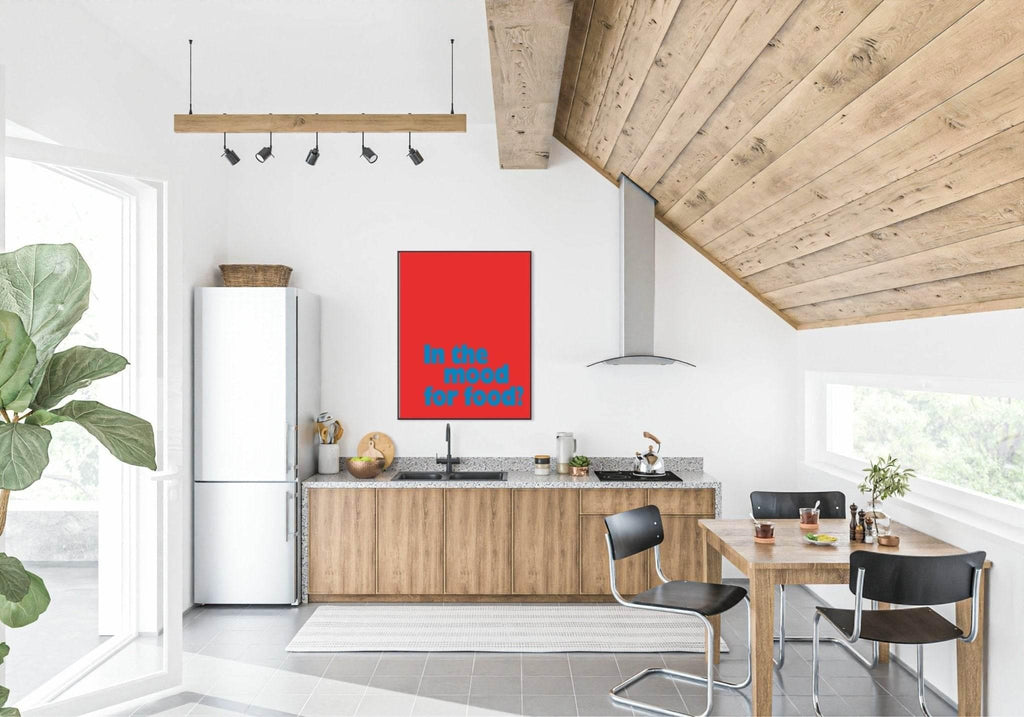 In The Mood For Food Print | Bright Kitchen Wall Art | Customisable - Larosier Prints