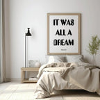 It Was All A Dream Print | Bedroom Music Wall Art | Customisable - Larosier Prints