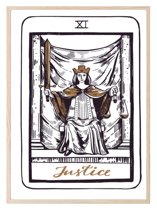 Justice Tarot Card Print | The Major Arcana | Celestial Wall Art