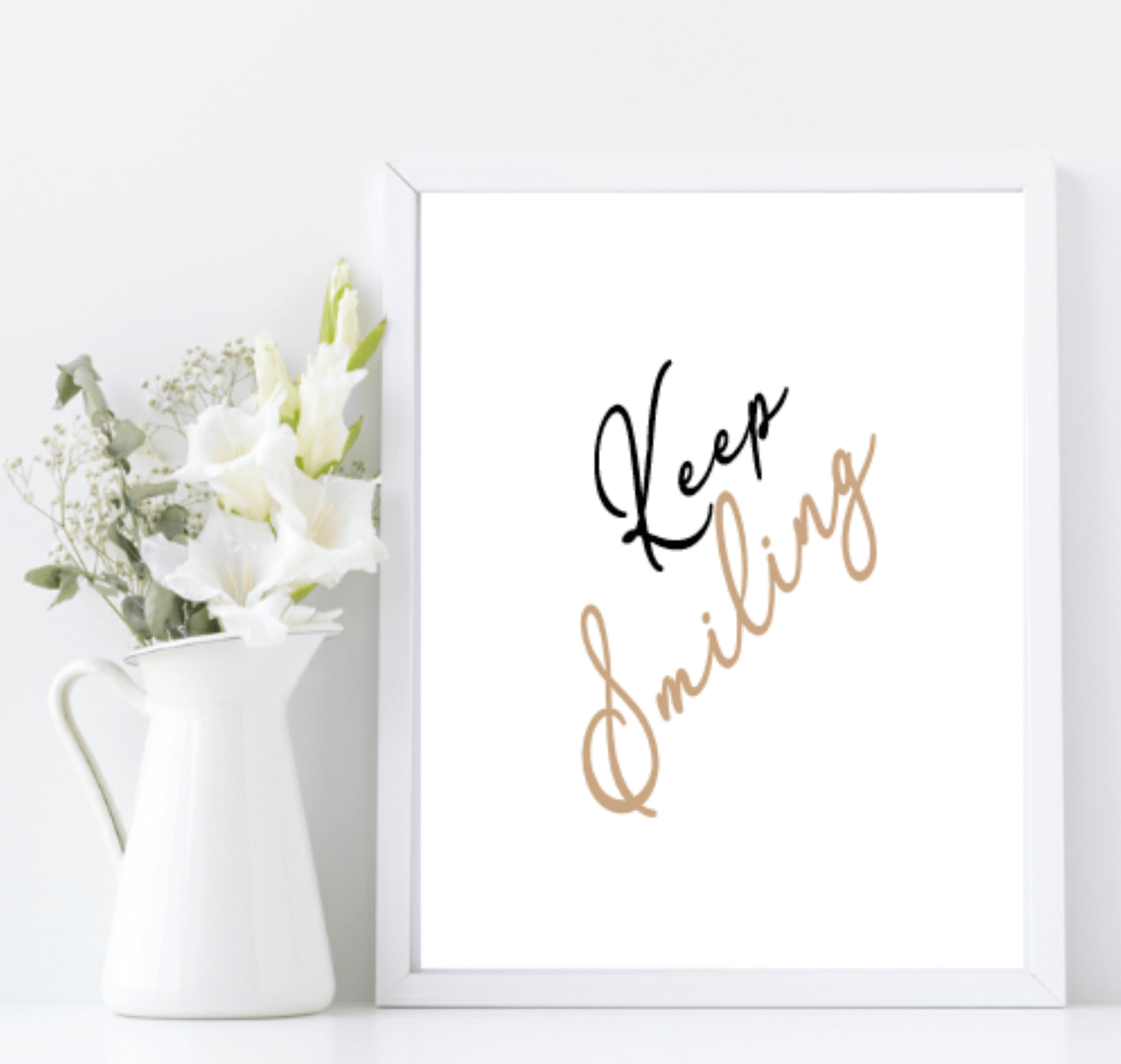 Keep Smiling Print | Inspirational Wall Art | Customisable