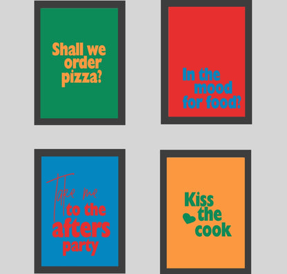 Kiss The Cook Print | Bright Kitchen Wall Art | Customisable