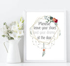 Leave Your Shoes & Drama At The Door Print | Hallway Wall Art | Customisable - Larosier Prints
