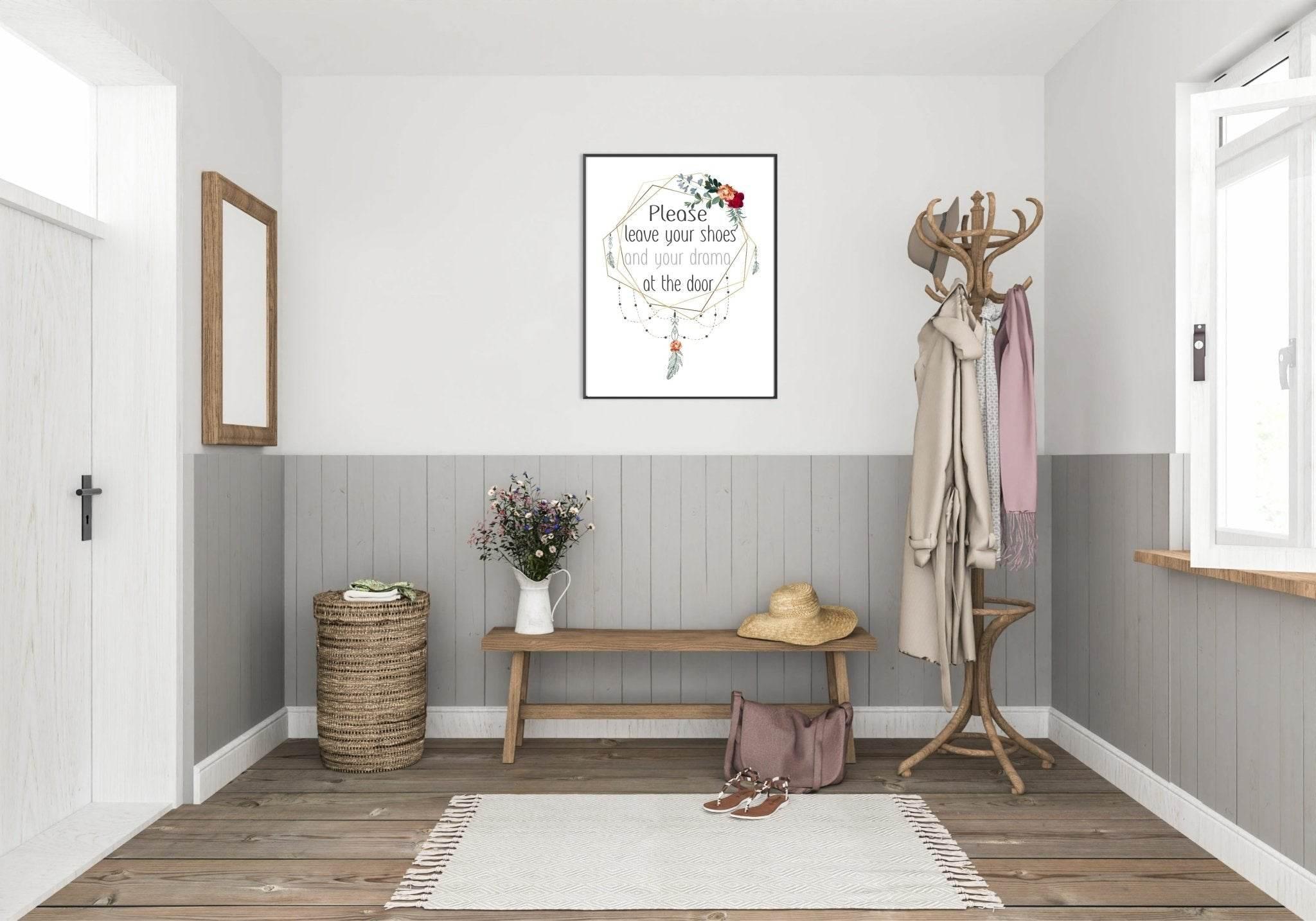 Leave Your Shoes & Drama At The Door Print | Hallway Wall Art | Customisable - Larosier Prints
