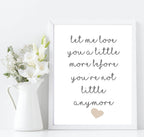 Let Me Love You A Little More Print | Family Wall Art | Customisable - Larosier Prints