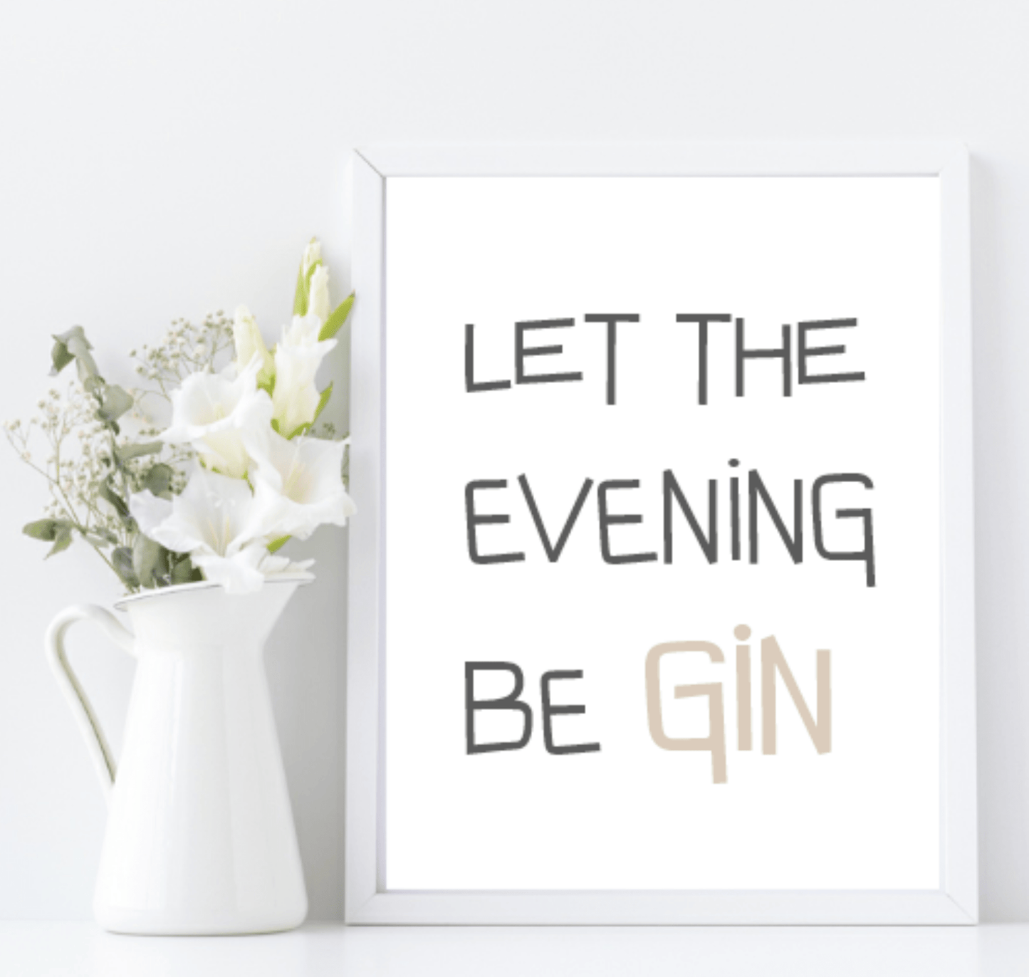 Let The Evening BeGIN Print | Food & Drink Wall Art | Customisable