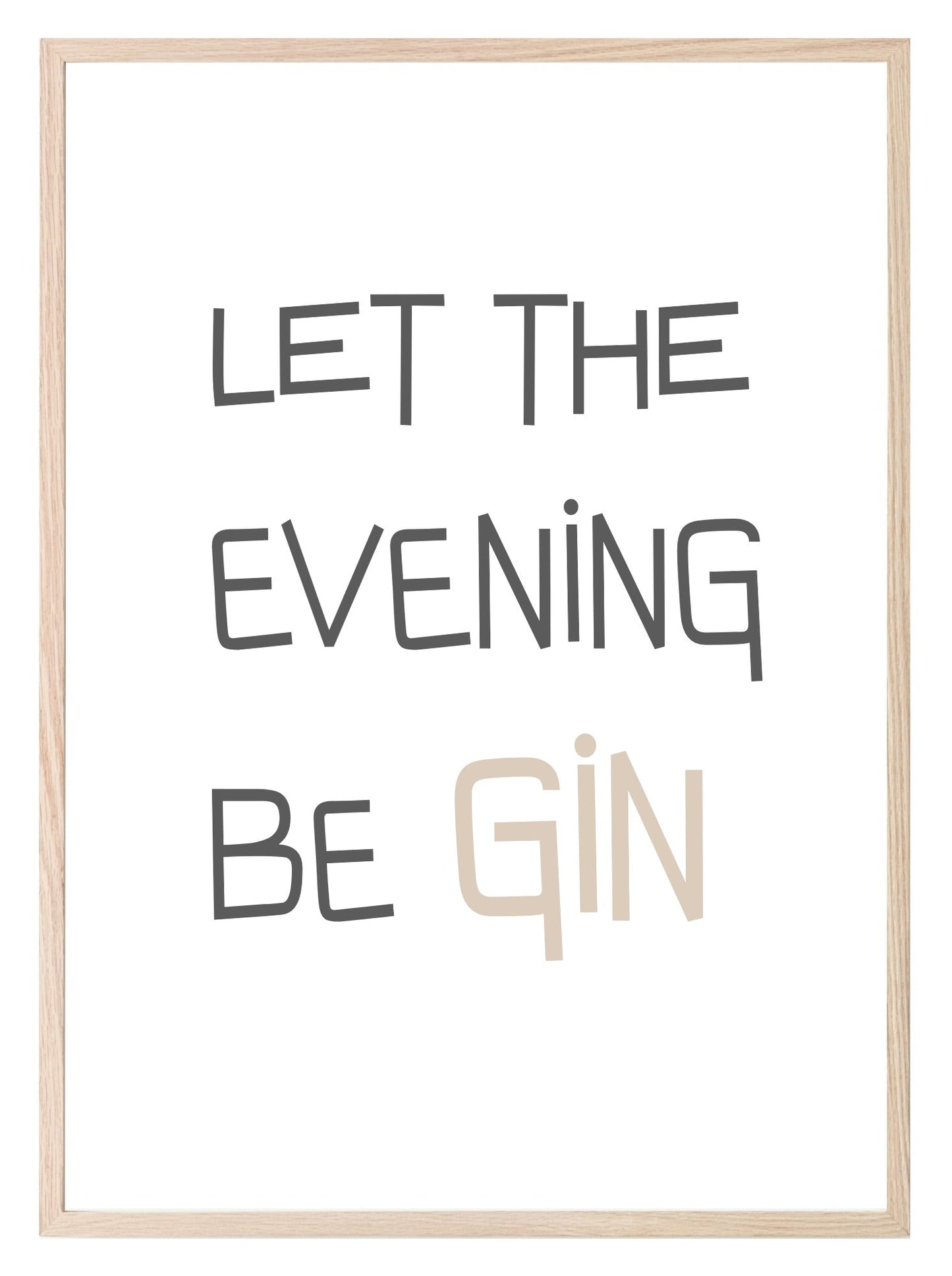 Let The Evening BeGIN Print | Food & Drink Wall Art | Customisable