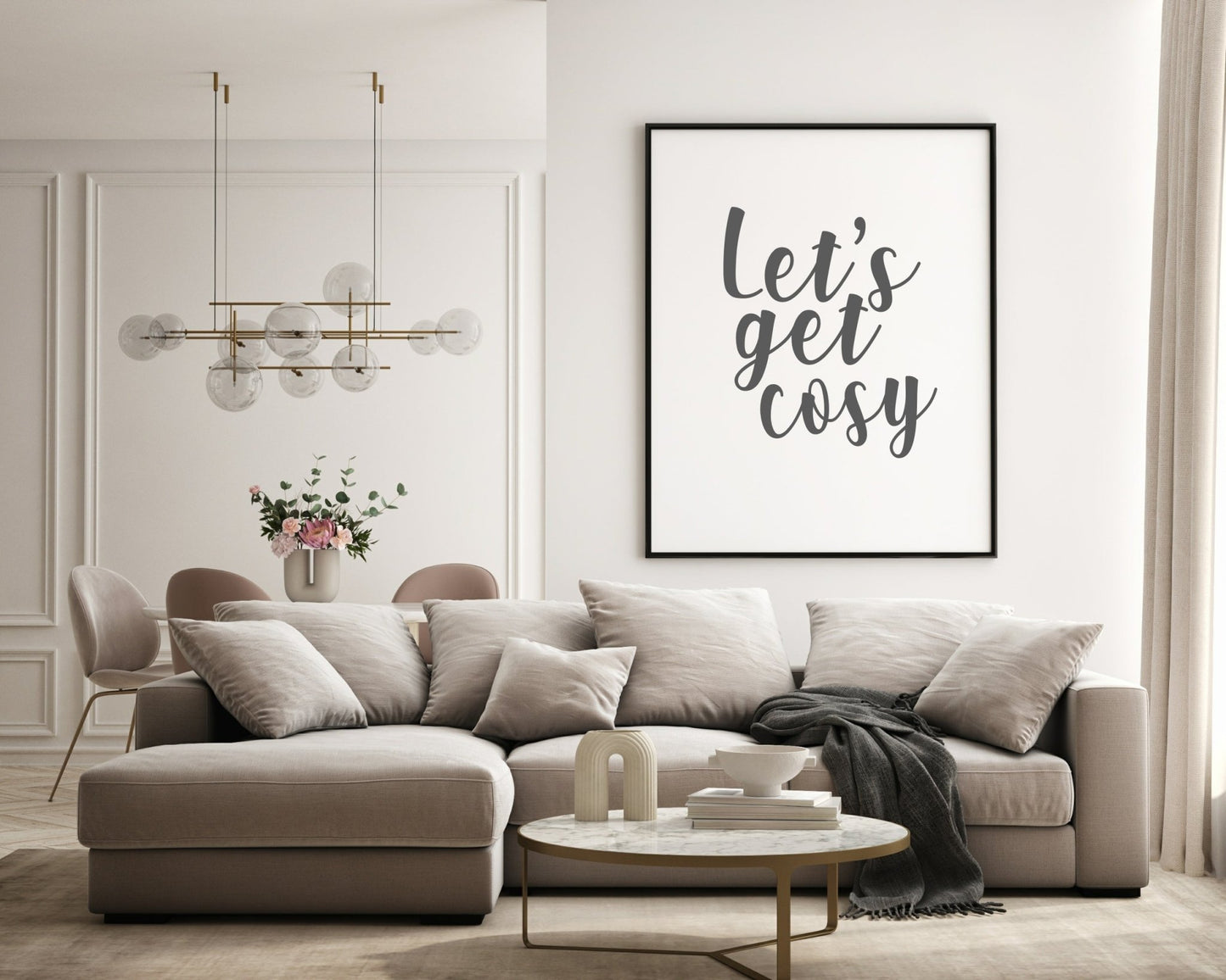 Let's Get Cosy Print | Home Wall Art | Customisable