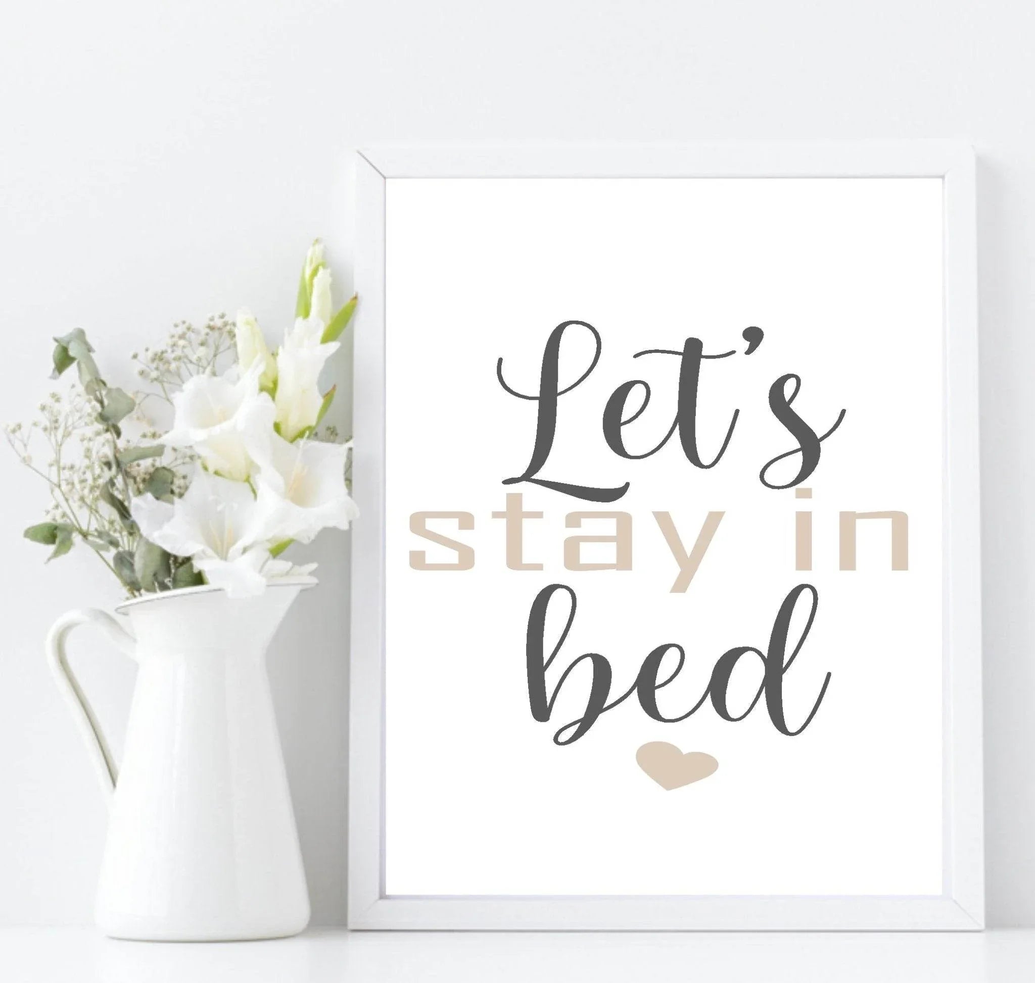 Let's Stay In Bed Print | Bedroom Wall Art | Customisable - Larosier Prints