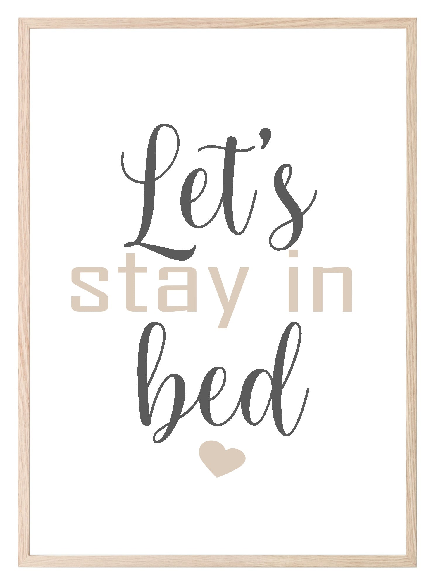 Let's Stay In Bed Print | Bedroom Wall Art | Customisable