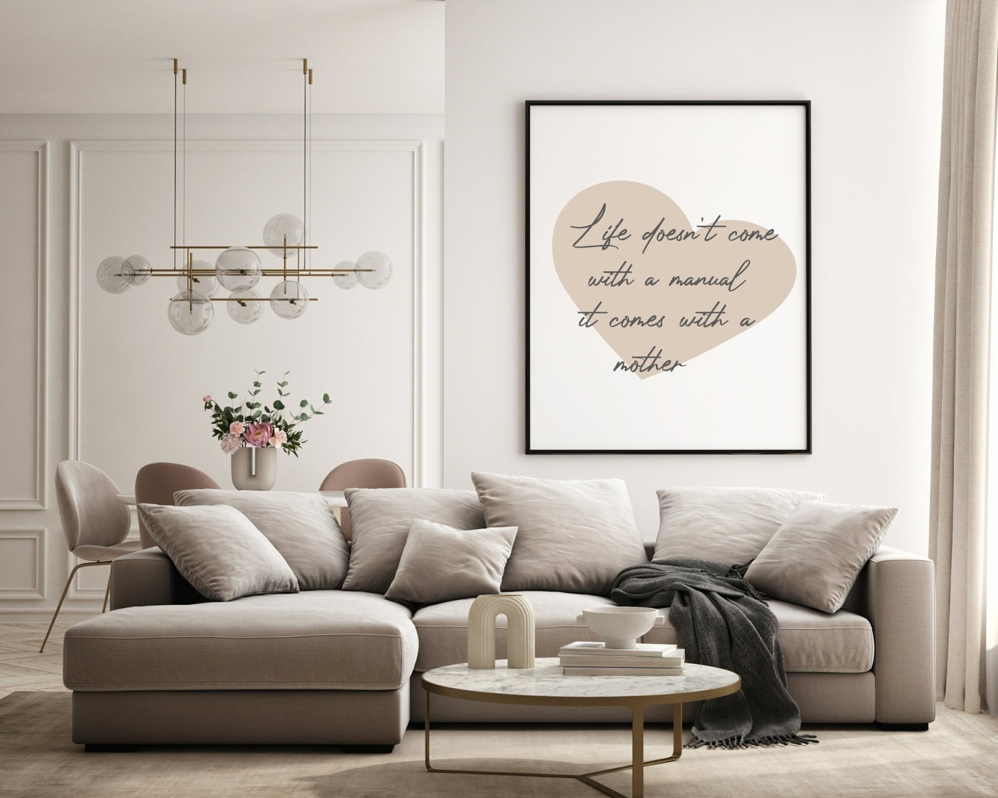 Life Doesn't Come With A Manual, It Comes With A Mother Print | Mum Wall Art | Customisable