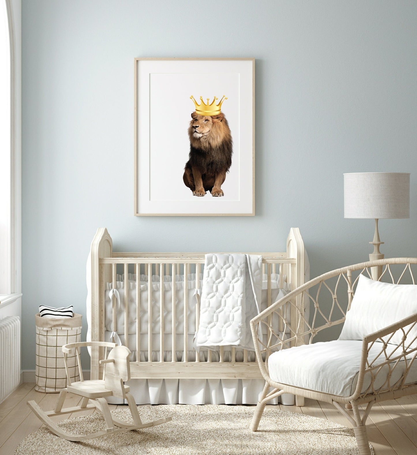 Lion With Gold Crown Print | Animal Wall Art