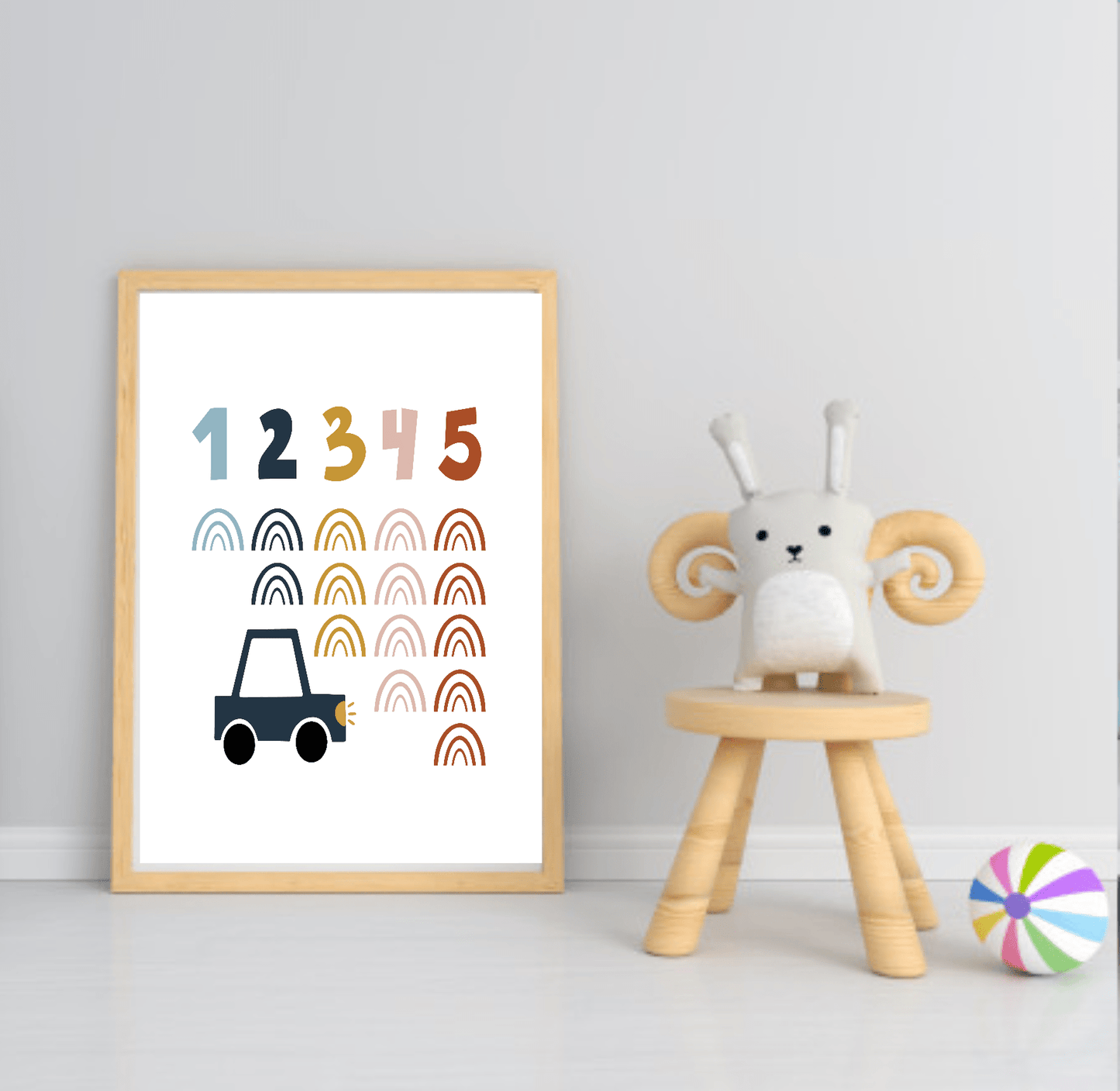 Little Drivers Transport Club Prints | Boys Nursery Wall Art Counting rainbows