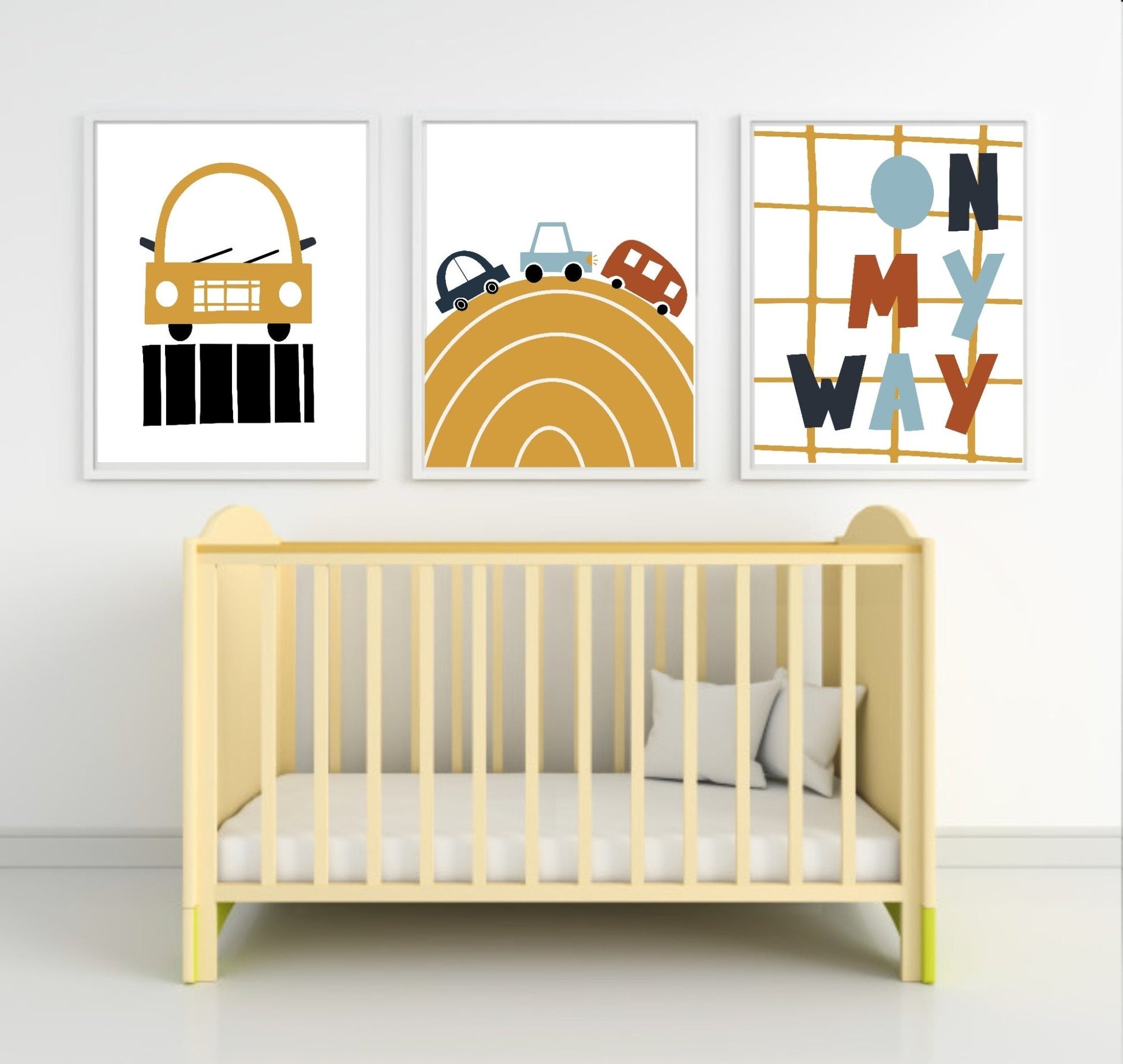 Little Drivers Transport Club Prints | Boys Nursery Wall Art