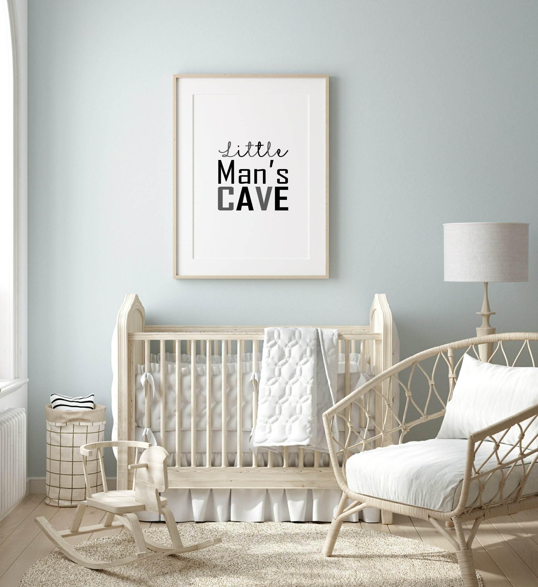 Little Man's Cave Print | Nursery Wall Art | Customisable - Larosier Prints
