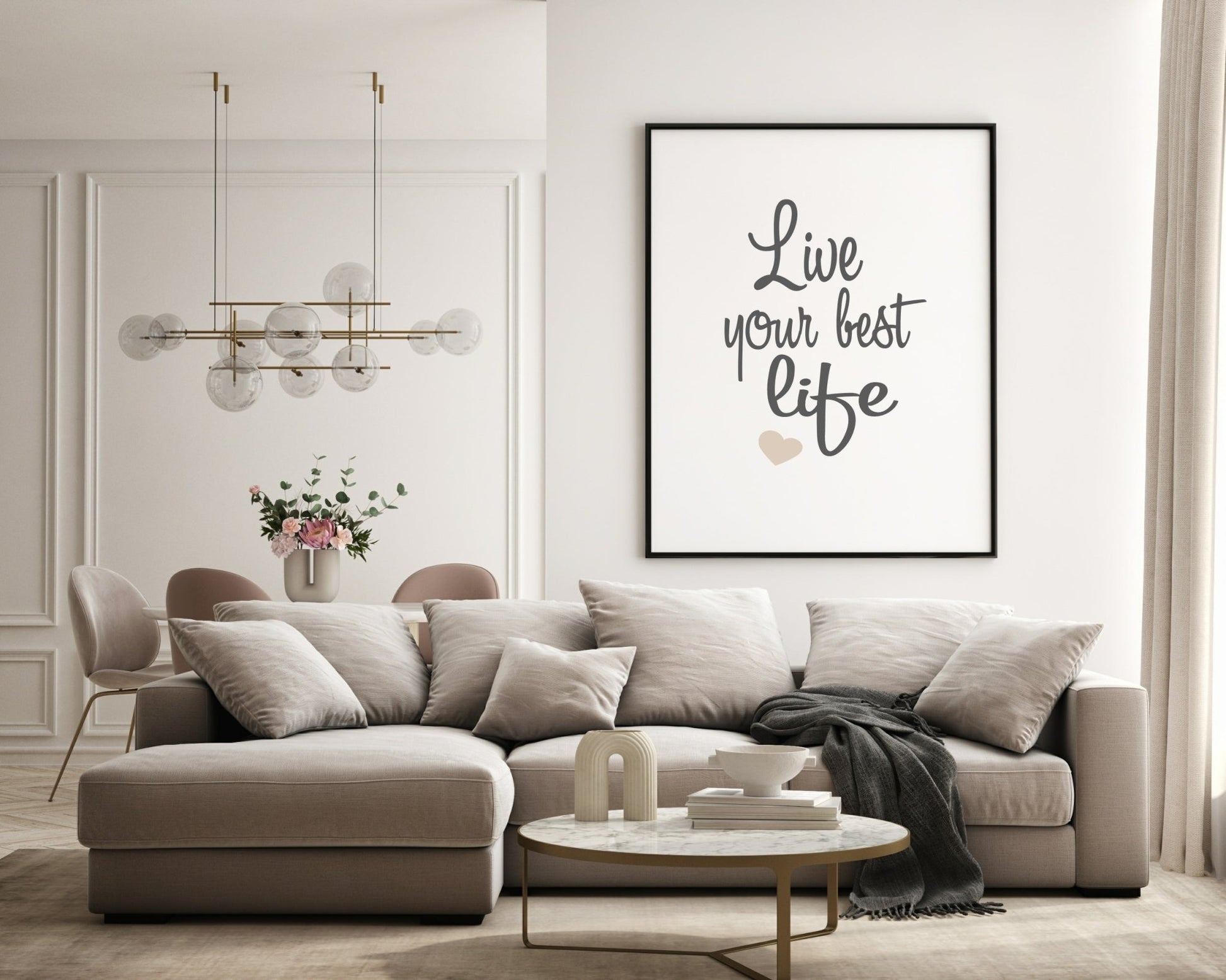 Live Your Best Life Print | Inspirational Wall Art | Customisable