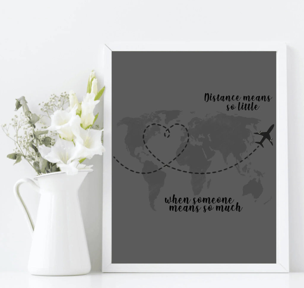 Long Distance Love Print | Romantic Wall Art - Larosier Prints