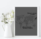 Long Distance Love Print | Romantic Wall Art - Larosier Prints