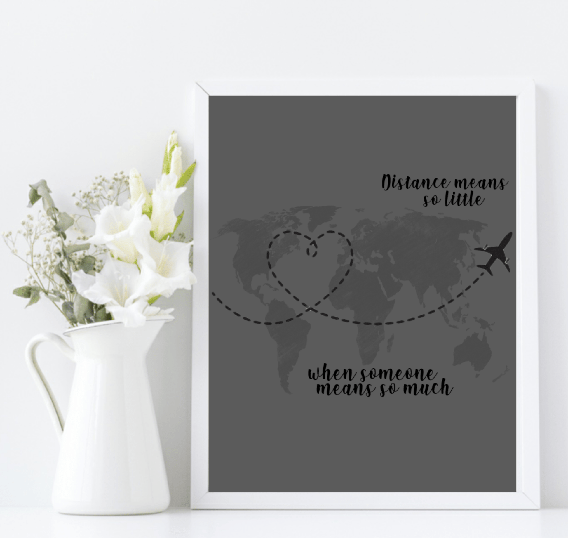 Long Distance Love Print | Romantic Wall Art