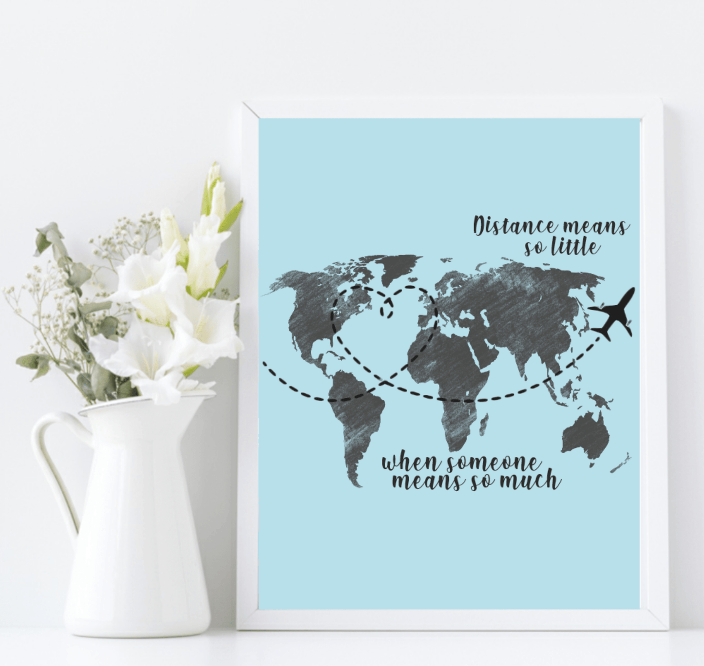 Long Distance Love Print | Romantic Wall Art