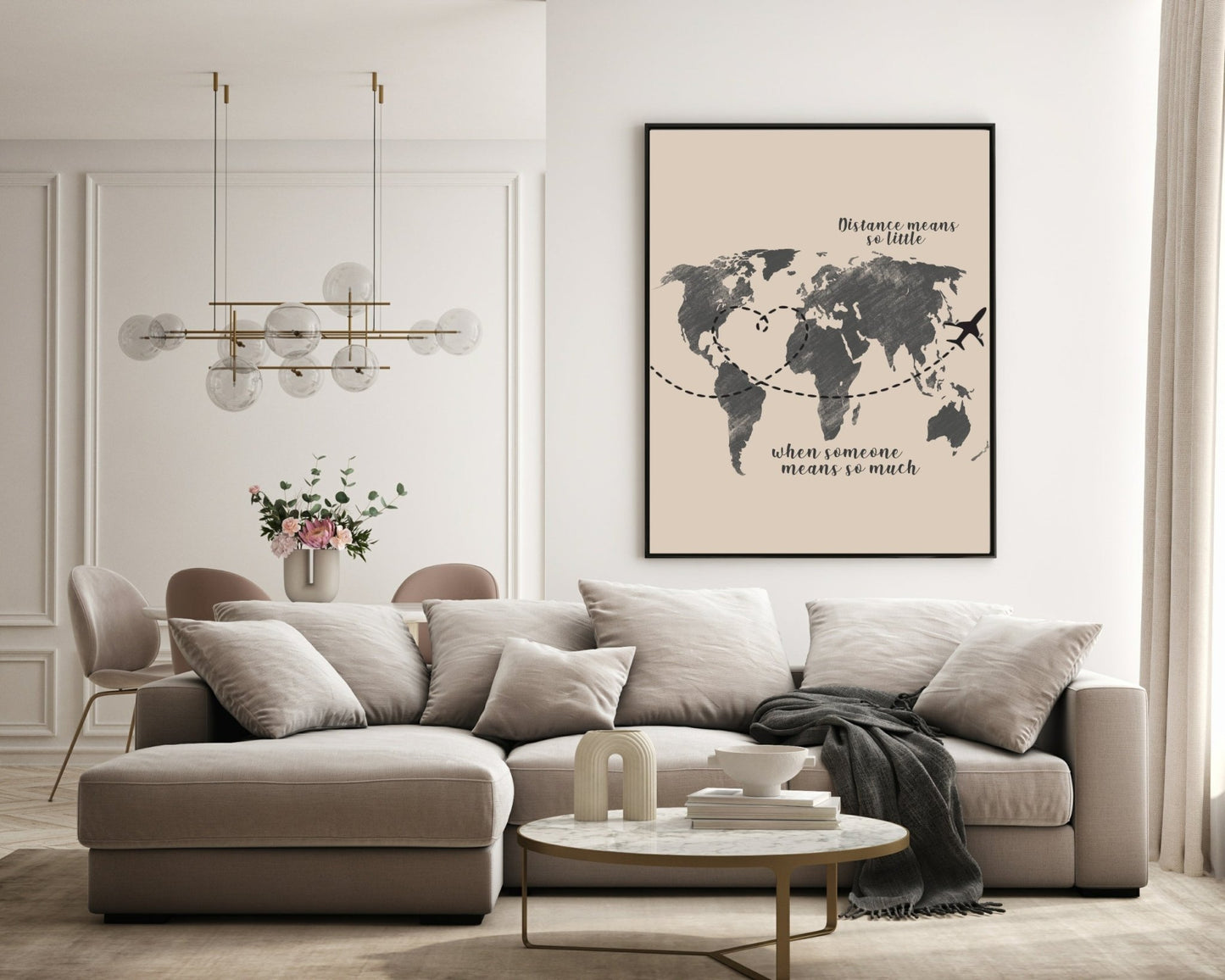 Long Distance Love Print | Romantic Wall Art