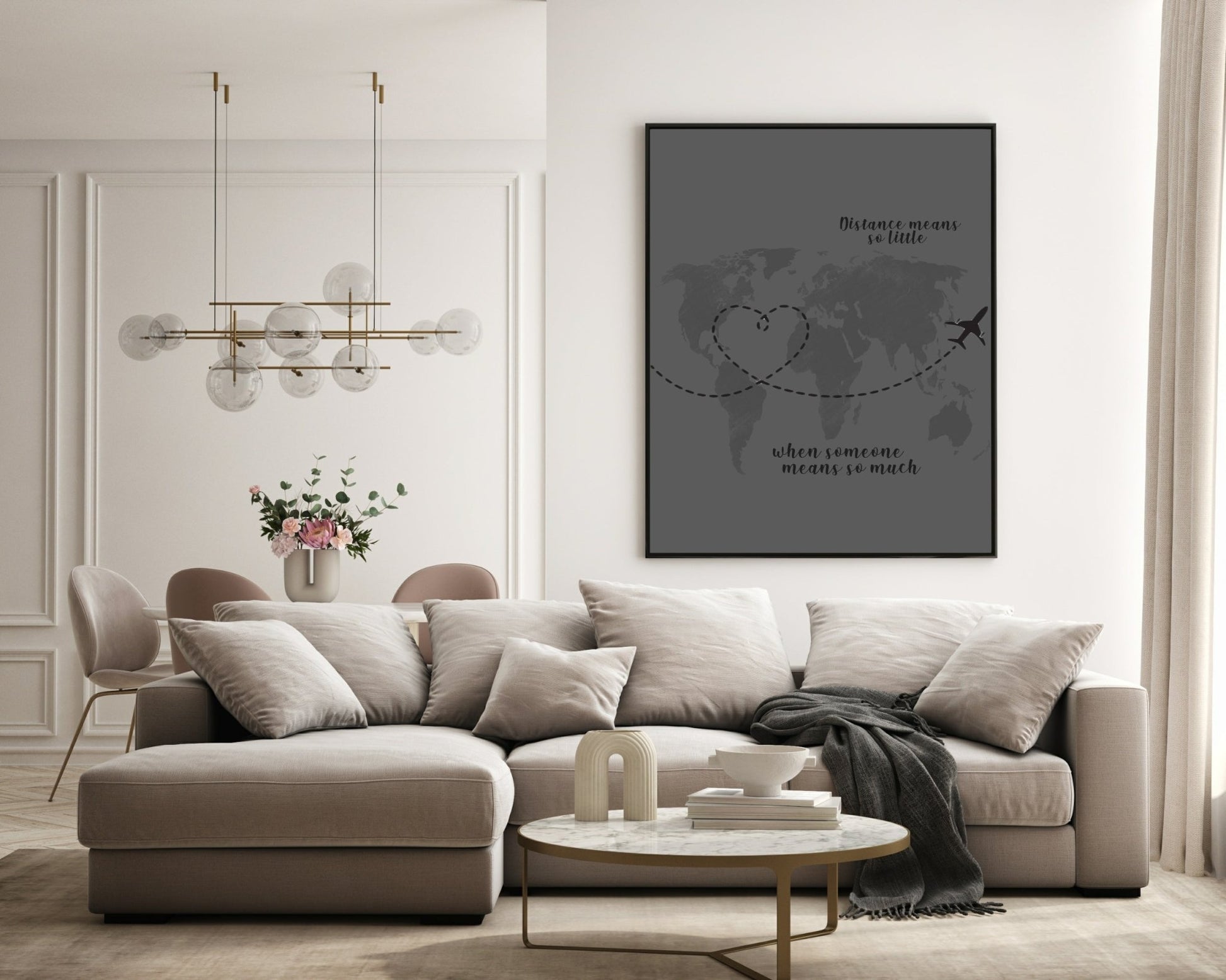 Long Distance Love Print | Romantic Wall Art