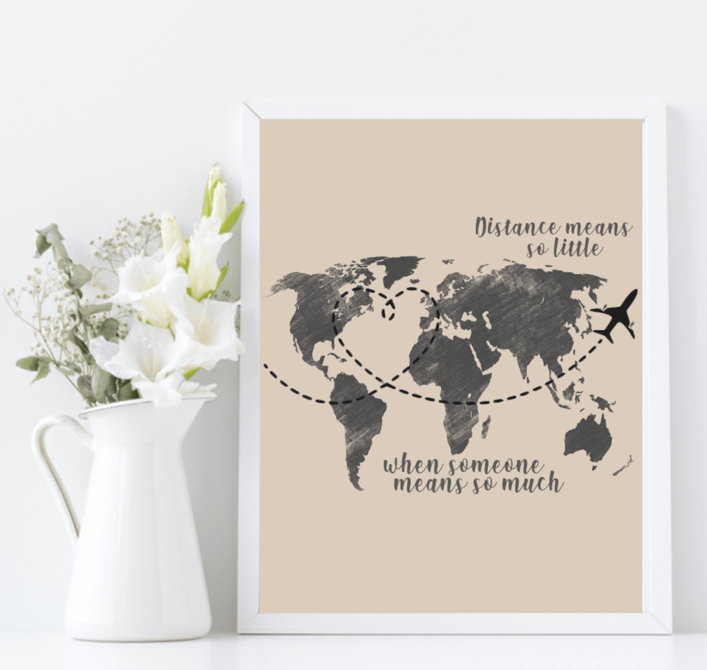 Long Distance Love Print | Romantic Wall Art