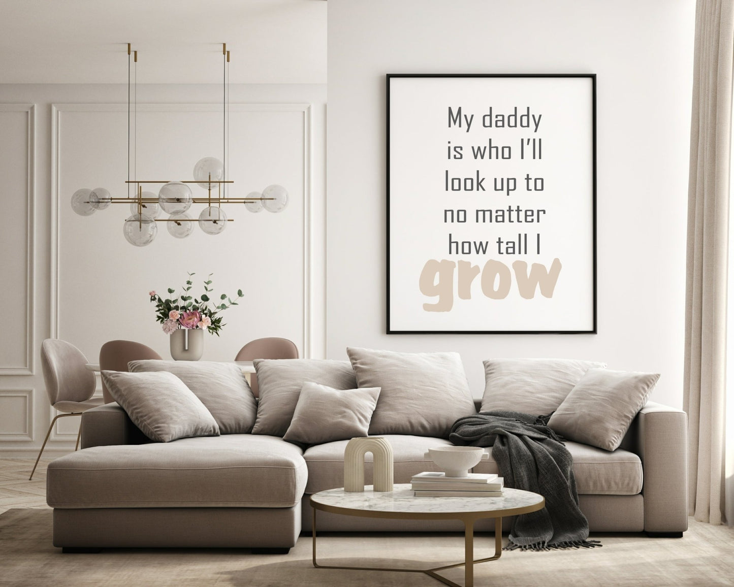 Look Up To Daddy Print | Fathers Day Wall Art | Customisable