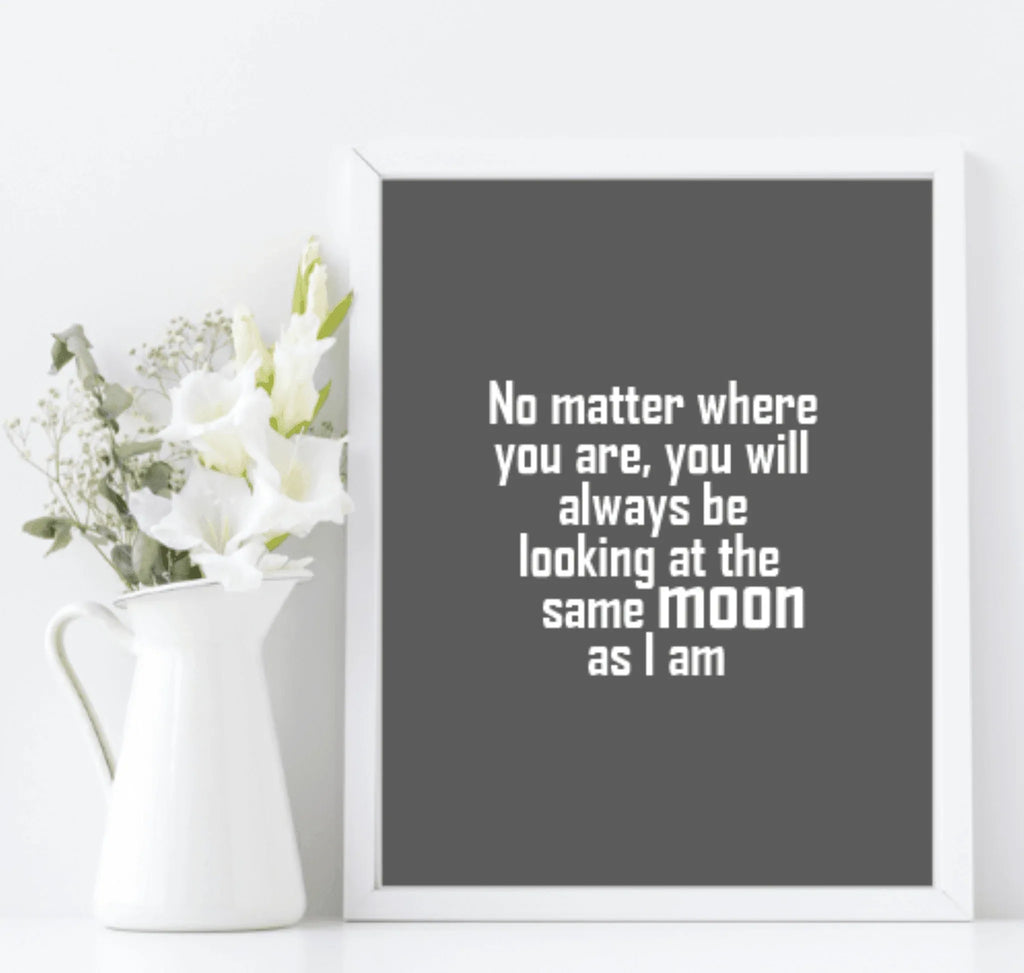 Looking At The Same Moon Print | Family & Love Wall Art | Customisable - Larosier Prints