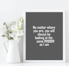 Looking At The Same Moon Print | Family & Love Wall Art | Customisable - Larosier Prints