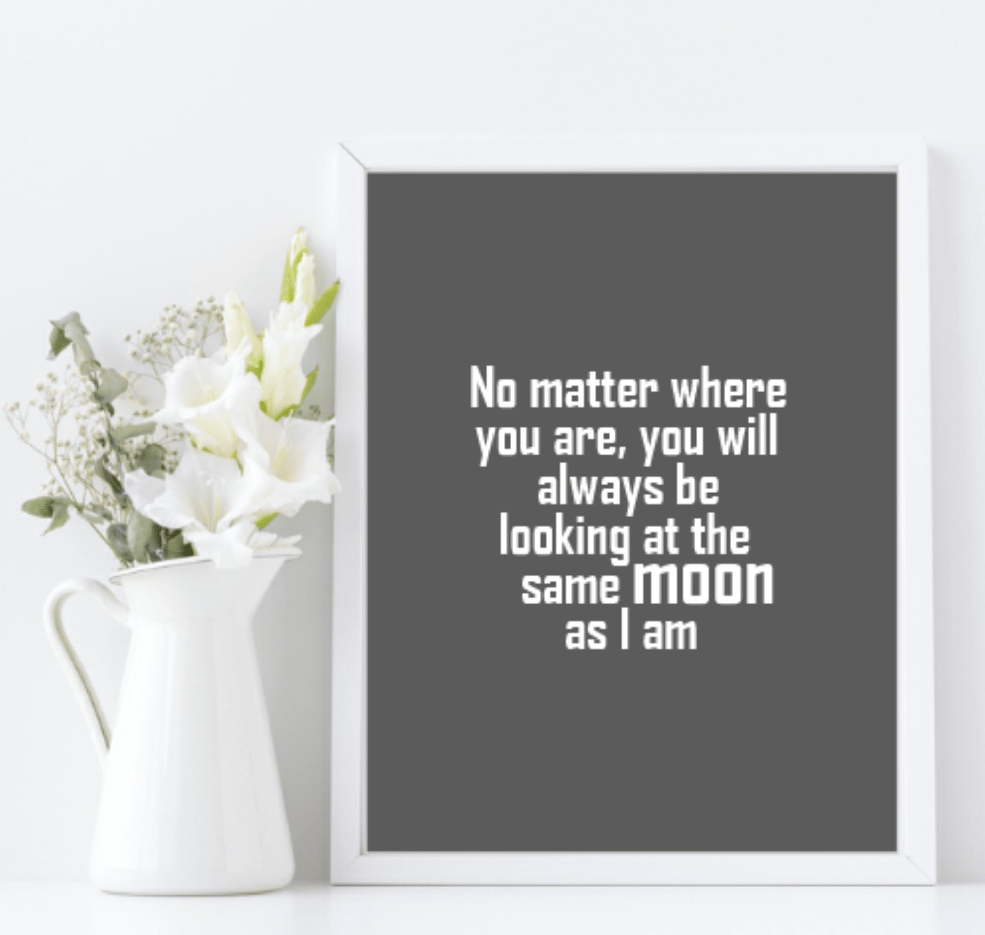 Looking At The Same Moon Print | Family & Love Wall Art | Customisable