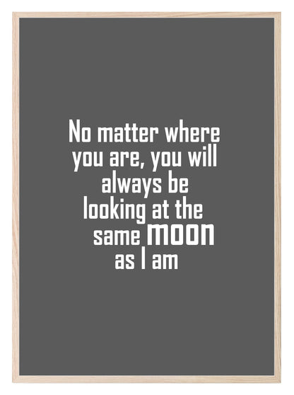 Looking At The Same Moon Print | Family & Love Wall Art | Customisable