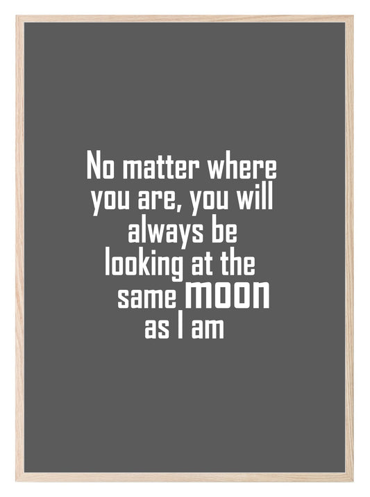 Looking At The Same Moon Print | Family & Love Wall Art | Customisable